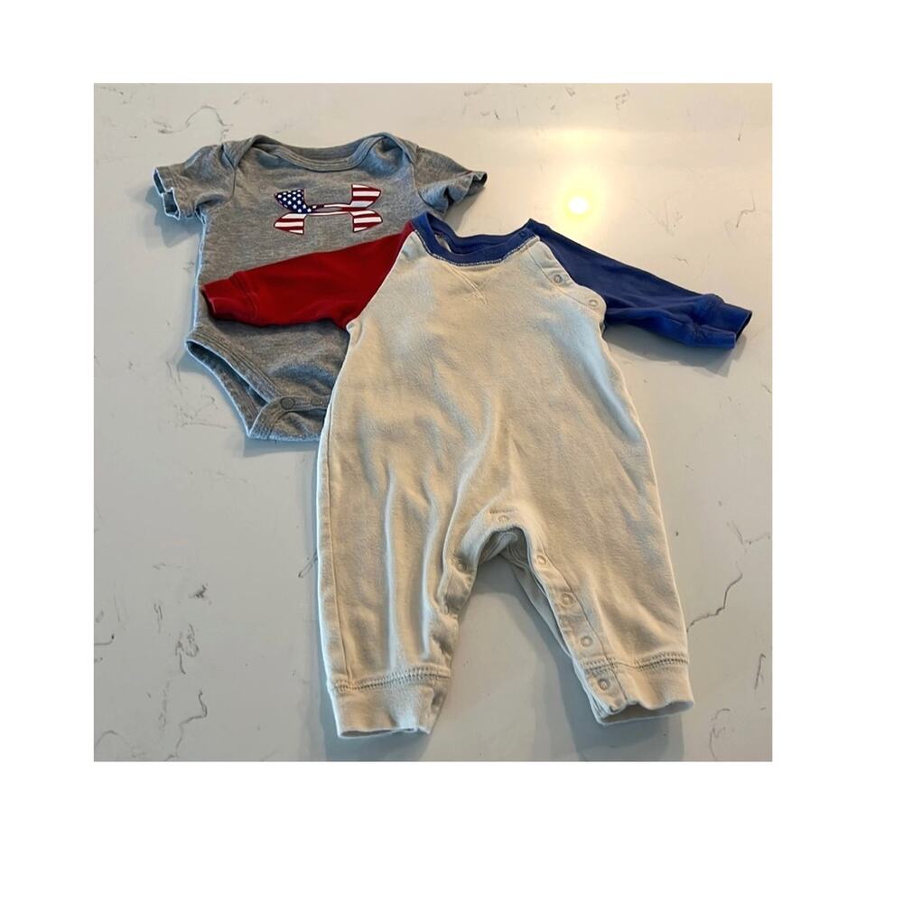 Bundle 2 - GAP & Under Armour Red White Blue All American  Onsies
